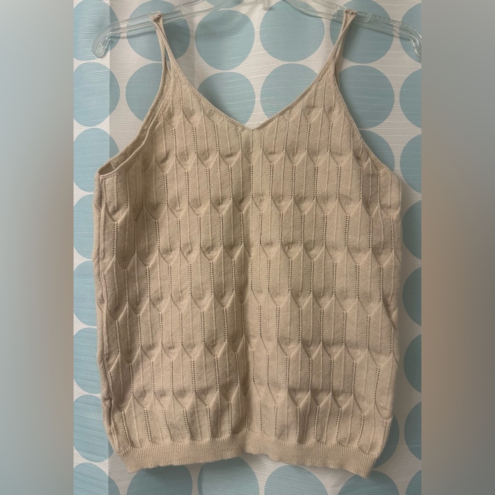 SHEIN LUNE Solid Cami Knit Top, Apricot, Size Small (4)